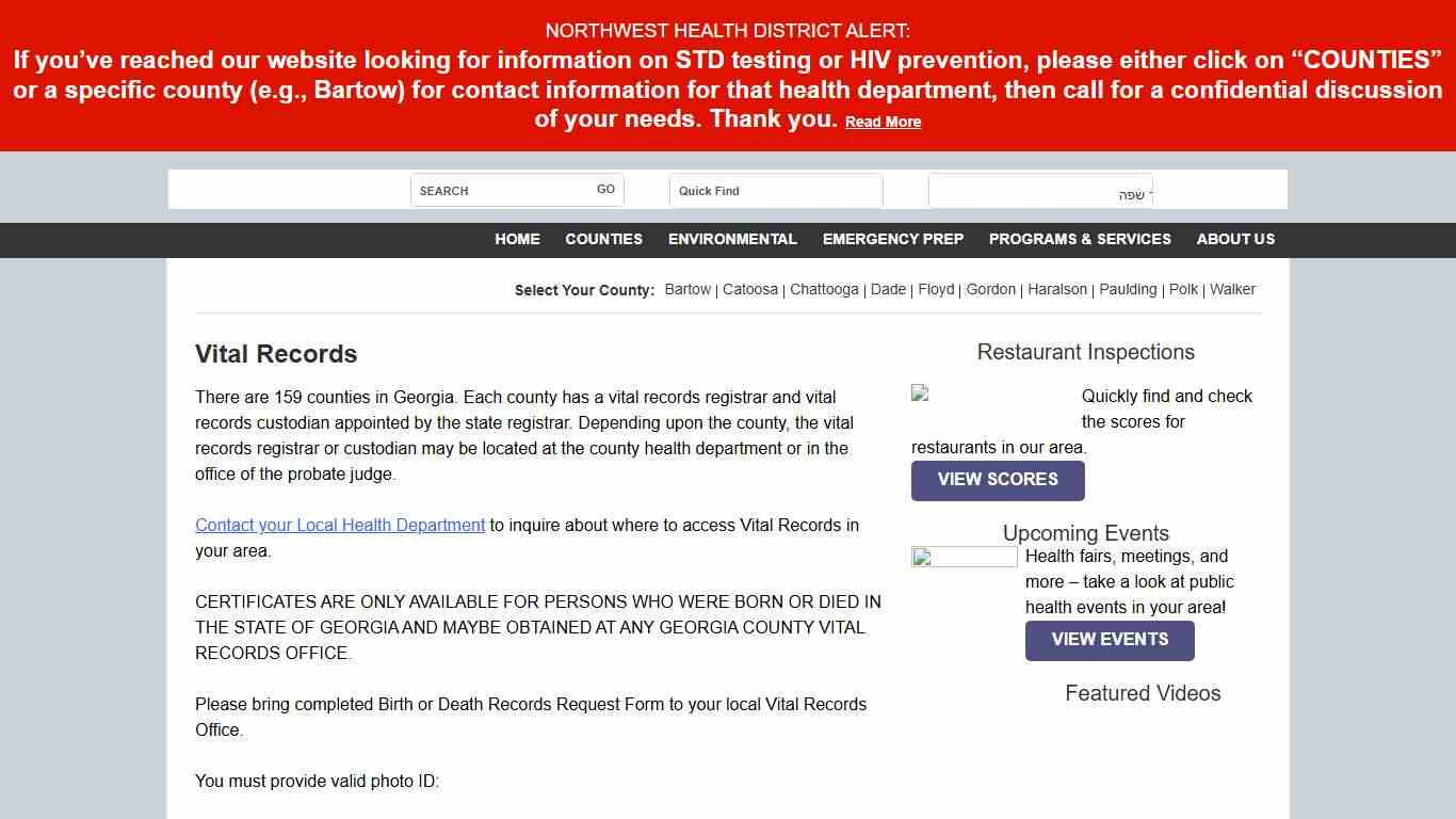 Vital Records - Northwest Health Northwest Health