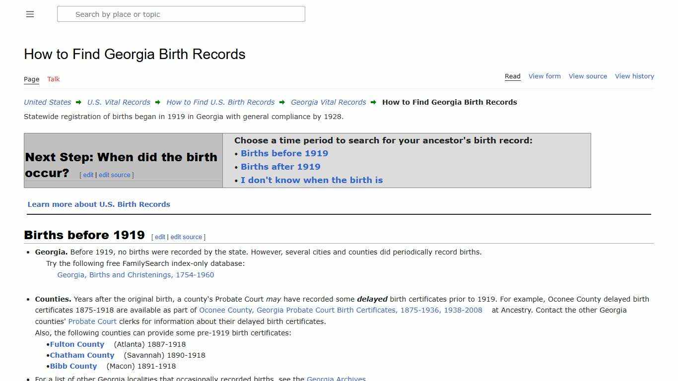 How to Find Georgia Birth Records • FamilySearch